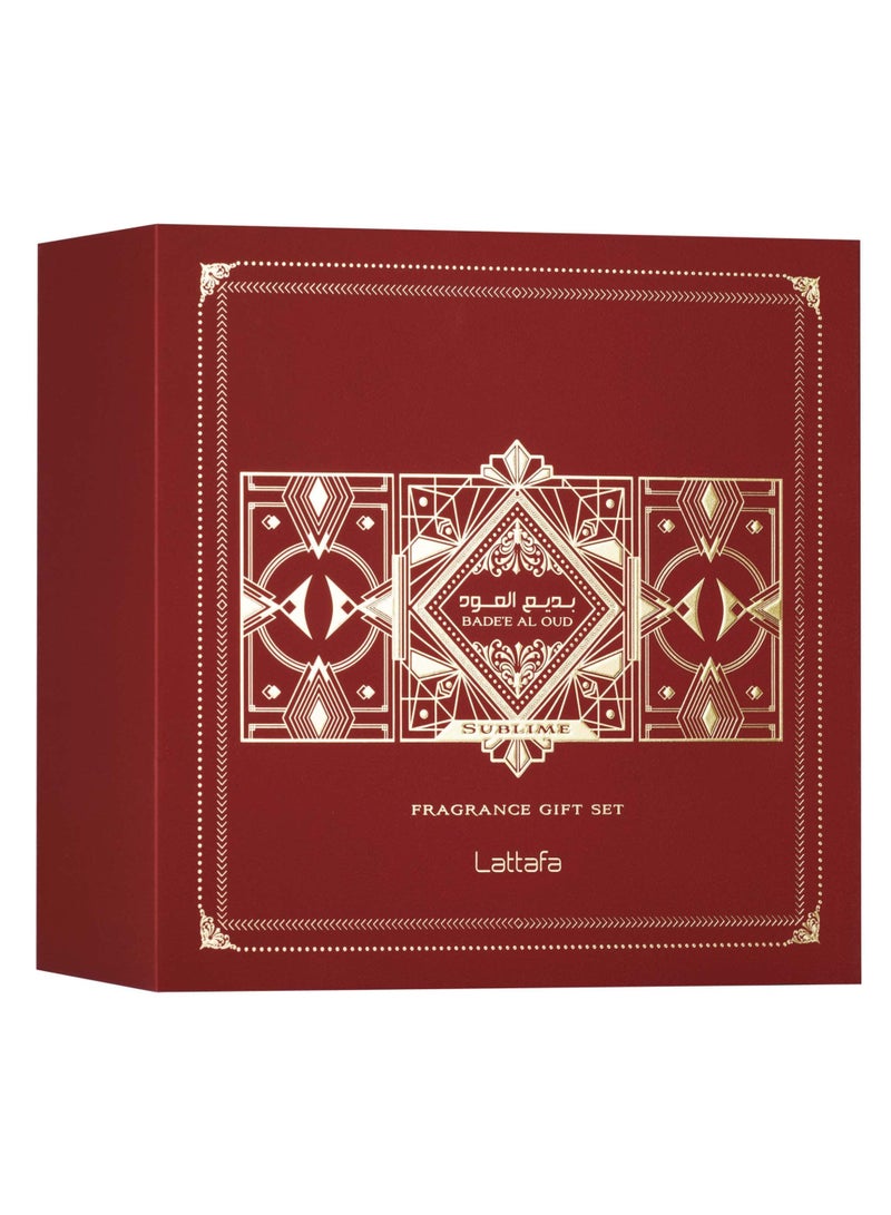 لطافة طقم بديع العود سوبليم 100مل + 12 مل + معطر شعر 50مل - Image 2